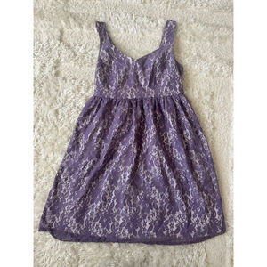 Yaly Couture Purple Lace Dress Size Medium